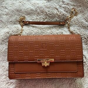 Anne Klein Tan Embossed Shoulder Bag